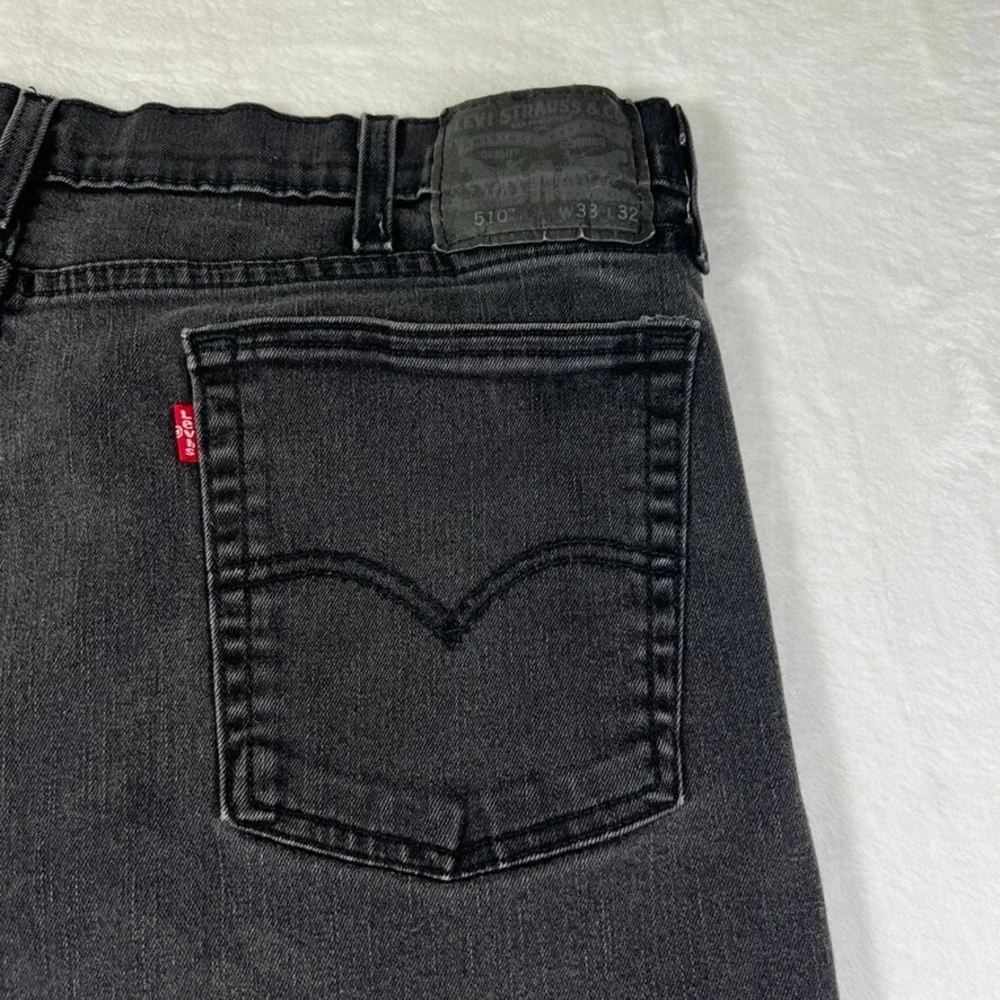 Levis 510 Jeans 33x32‎ (Act 31x30) Black Slim Fit Skinny Tapered Grunge Hip Hop